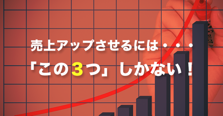 売上アップのアイデアは色々考えたけれど「この3つ」しかありません